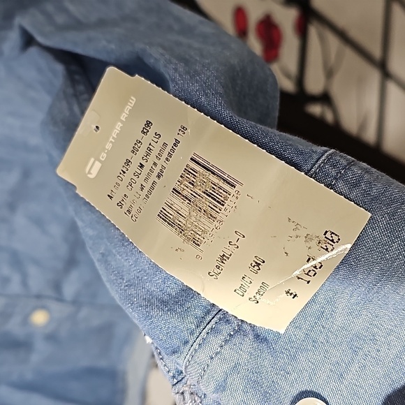 G-Star Raw Blue Button Shirt Size Small NWT - Picture 6 of 7